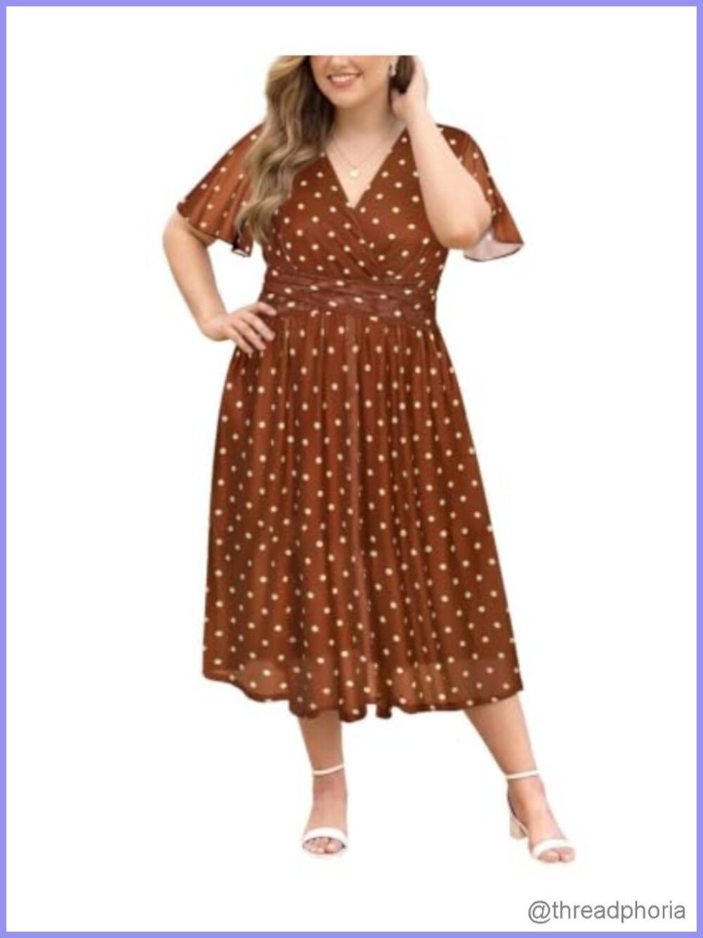 Plus Size Wrap Maxi Dress A-Line Boho Floral Glitter Ruffle Sleeve Summer
